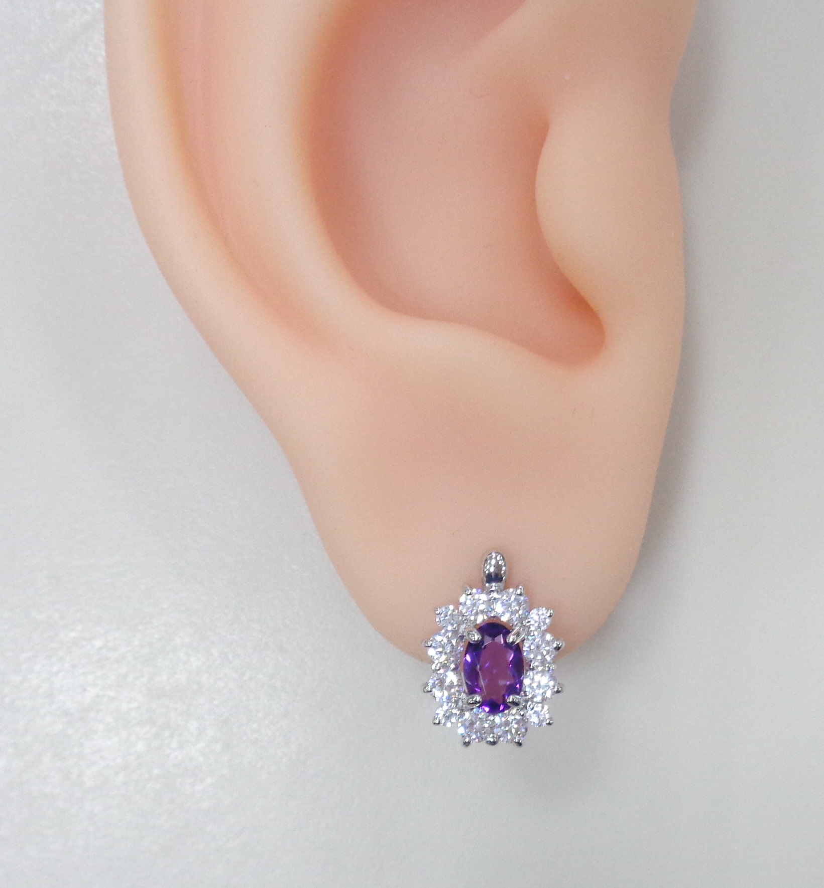 Серебряные серьги с аметистами